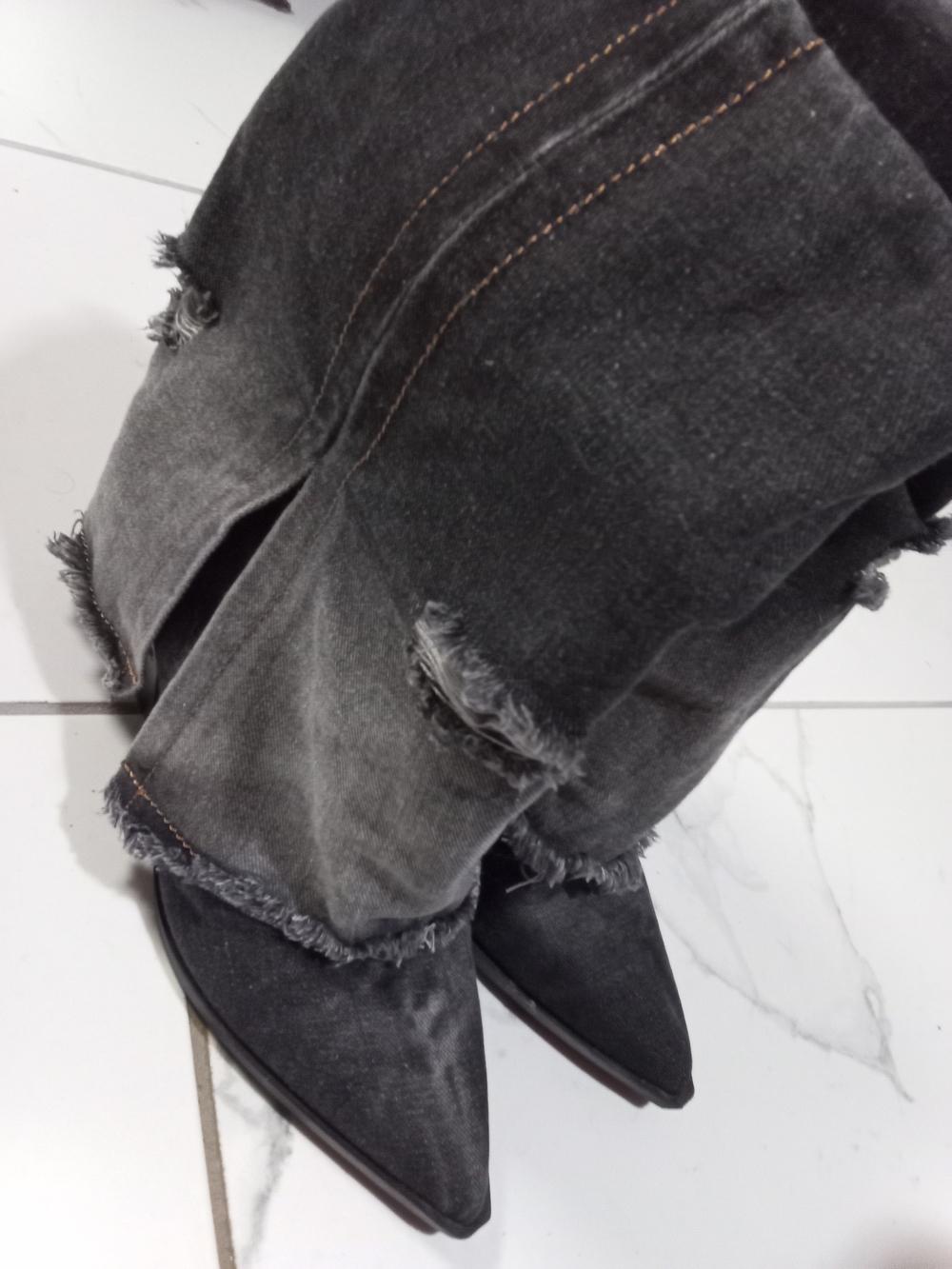 Buckle Black Pointed-Toe Ankle Boots